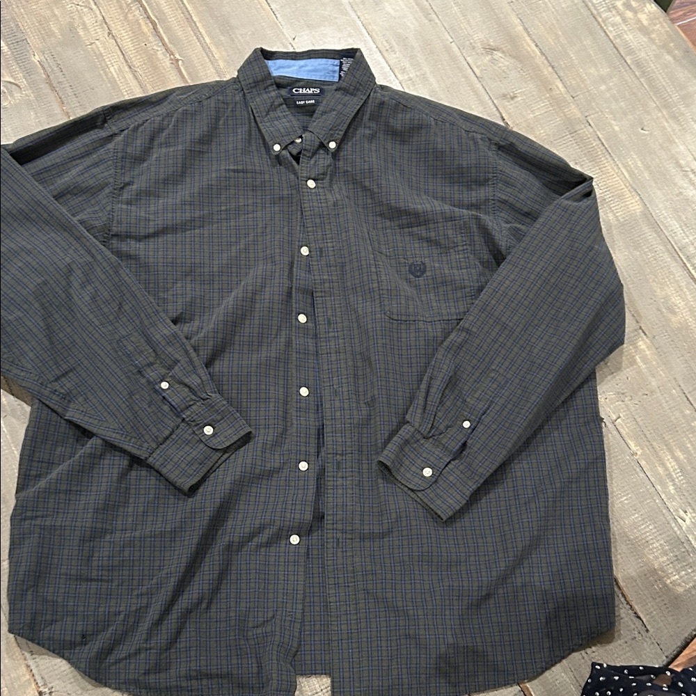 Chaps Men's Green Button Down Shirt